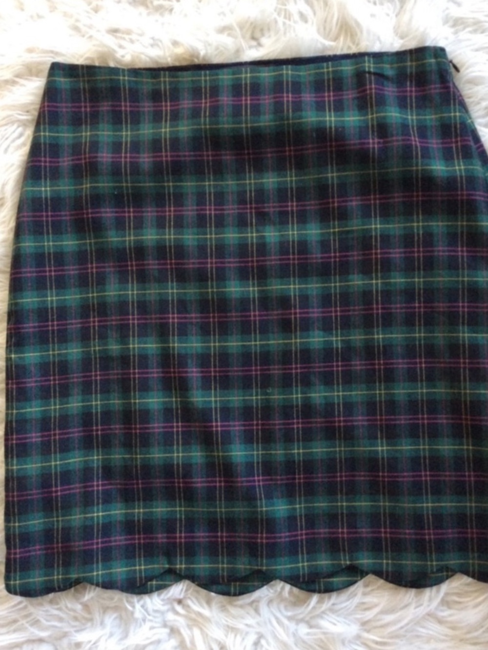 Talbots Tartan A-Line Wool Blend Skirt - Picture 6 of 10